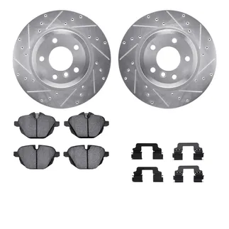 R1 Concepts WGYH1-31104 eLINE Rotor - Drilled & Slotted - Silver W/ Semi-Met Pads